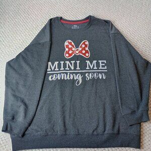 Disney Minnie Mouse “Mini Me Coming Soon” Sweatshirt — Women’s Cute Graphic Pull